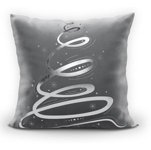 Vánoční polštář CHRISTMAS TREE tmavě šedá/stříbrná 40x40 cm MyBestHome Varianta: Povlak na polštář, 40x40 cm kod barvy: 070