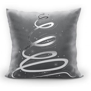 Vánoční polštář CHRISTMAS TREE tmavě šedá/stříbrná 40x40 cm MyBestHome Varianta: Povlak na polštář s výplní, 40x40 cm kod barvy: 070