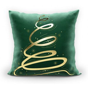 Vánoční polštář CHRISTMAS TREE smaragdová/zlatá 40x40 cm MyBestHome Varianta: Povlak na polštář s výplní, 40x40 cm kod barvy: 093