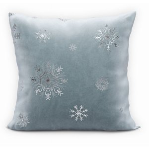 Vánoční polštář SNOWFLAKE modrá/stříbrná 40x40 cm Mybesthome Varianta: Povlak na polštář, 40x40 cm