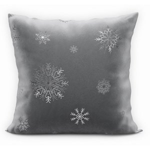 Vánoční polštář SNOWFLAKE tmavě šedá/stříbrná 40x40 cm Mybesthome Varianta: Povlak na polštář, 40x40 cm kod barvy: 070