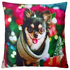 Vánoční polštář XMAS DOG 40x40 cm Mybesthome Varianta: Povlak na polštář s antialergickou prošívanou výplní, 40x40 cm Povlak na polštář s originálním