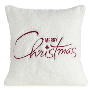 Vánoční polštář MERRY CHRISTMAS krémová 45x45 cm mikrovlákno MyBestHome Varianta: Povlak na polštář s výplní, 45x45 cm KOD: W247