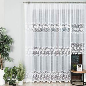 Dekorační vzorovaná záclona DEMETRIA LONG bílá 300x250 cm (cena za 1 kus dlouhé záclony) MyBestHome