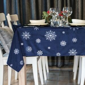 Vánoční ubrus na stůl SNOWFLAKE modrá/stříbrná 110x160 cm Mybesthome