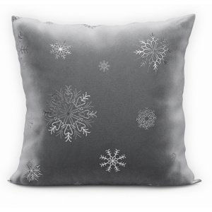 Vánoční polštář SNOWFLAKE šedá/stříbrná 45x45 cm MyBestHome Varianta: Povlak na polštář s antialergickou prošívanou výplní, 45x45 cm kod barvy: 070