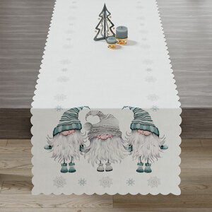 Vánoční ubrus - běhoun na stůl GNOM šedá 38x140 cm Mybesthome