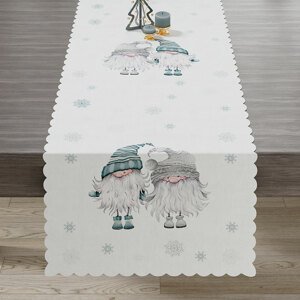 Vánoční ubrus - běhoun na stůl GNOM šedá 38x180 cm Mybesthome
