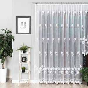 Dekorační vzorovaná záclona KARMINA LONG bílá 300x250 cm (cena za 1 kus dlouhé záclony) MyBestHome