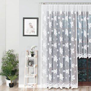 Dekorační vzorovaná záclona MALTA LONG bílá 200x250 cm (cena za 1 kus dlouhé záclony) MyBestHome