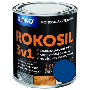 Barva samozákladující Rokosil akryl 3v1 RK 300 4550 modrá střední, 0,6 l