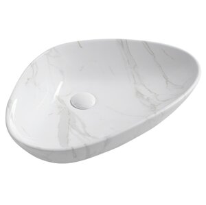 Umyvadlo na desku Sapho Dalma 585×390 mm carrara MM217