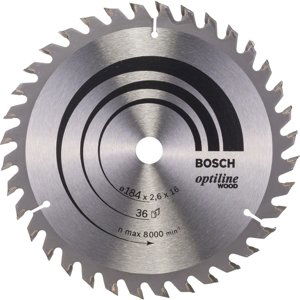 Kotouč pilový Bosch Optiline Wood 184×16×2,6 mm 36 z.