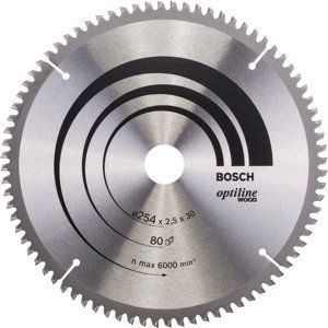 Kotouč pilový Bosch Optiline Wood 254×30×2,5 mm 80 z.