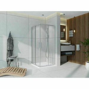 Kout sprchový Wecco 900×900 mm lesklý hliník/čiré sklo