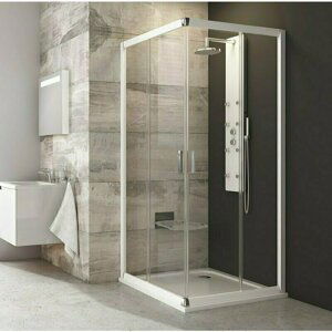 Kout sprchový Ravak BLRV2 900×900 mm satin/transparent