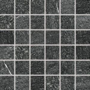 Mozaika Rako Quarzit 5×5 cm (set 30×30 cm) černá DDM06739