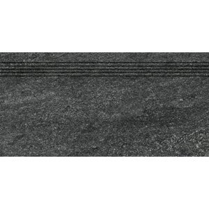 Schodovka Rako QUARZIT 30×60 cm černá DCVSE739