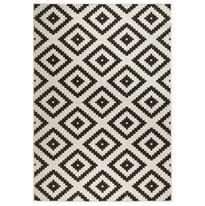 Kusový koberec Twin-Wendeteppiche 103129 schwarz creme – na ven i na doma - 80x250 cm NORTHRUGS - Hanse Home koberce