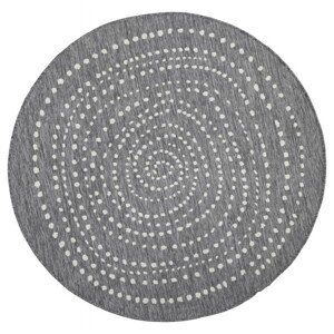 Kusový koberec Twin-Wendeteppiche 103112 grau creme kruh – na ven i na doma - 140x140 (průměr) kruh cm NORTHRUGS - Hanse Home koberce