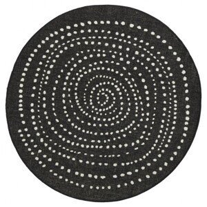 Kusový koberec Twin-Wendeteppiche 103109 schwarz creme kruh – na ven i na doma - 140x140 (průměr) kruh cm NORTHRUGS - Hanse Home koberce