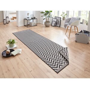 Kusový koberec Twin Supreme 103433 Palma black creme – na ven i na doma - 80x350 cm NORTHRUGS - Hanse Home koberce