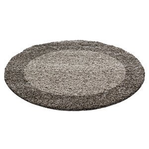 Kusový koberec Life Shaggy 1503 taupe kruh  - 120x120 (průměr) kruh cm Ayyildiz koberce
