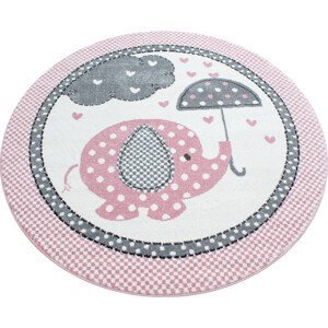Dětský kusový koberec Kids 570 pink kruh - 160x160 (průměr) kruh cm Ayyildiz koberce