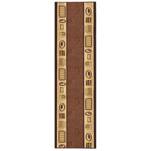 Protiskluzový běhoun na míru Zel 1004 Brown - šíře 80 cm Berfin Dywany