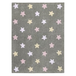Přírodní koberec, ručně tkaný Tricolor Stars Grey-Pink - 120x160 cm Lorena Canals koberce