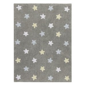 Přírodní koberec, ručně tkaný Tricolor Stars Grey-Blue - 120x160 cm Lorena Canals koberce
