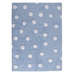Přírodní koberec, ručně tkaný Polka Dots Blue-White - 120x160 cm Lorena Canals koberce