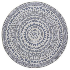 Kusový koberec Twin Supreme 103859 Coron Blue/Cream kruh – na ven i na doma - 140x140 (průměr) kruh cm NORTHRUGS - Hanse Home koberce