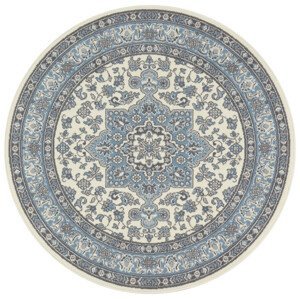 Kruhový koberec Mirkan 104442 Cream/Skyblue - 160x160 (průměr) kruh cm Nouristan - Hanse Home koberce