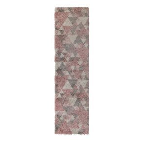 Kusový koberec Dakari Nuru Pink/Cream/Grey - 60x230 cm Flair Rugs koberce