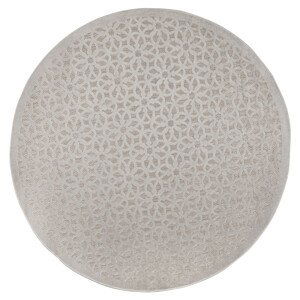 Kusový koberec Piatto Argento Silver kruh – na ven i na doma - 160x160 (průměr) kruh cm Flair Rugs koberce