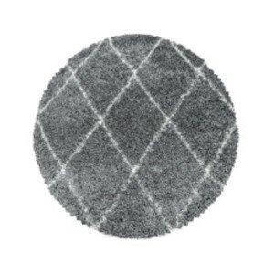 Kusový koberec Alvor Shaggy 3401 grey kruh - 200x200 (průměr) kruh cm Ayyildiz koberce