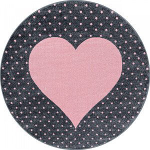 Dětský kusový koberec Bambi 830 pink kruh - 160x160 (průměr) kruh cm Ayyildiz koberce