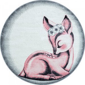 Dětský kusový koberec Bambi 850 pink kruh - 120x120 (průměr) kruh cm Ayyildiz koberce