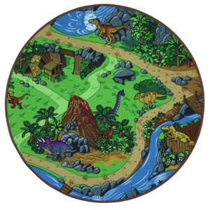 Dětský kusový koberec Dino kruh - 120x120 (průměr) kruh cm Vopi koberce