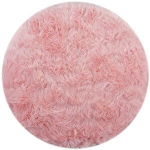 Kusový koberec Faux Fur Sheepskin Pink kruh - 120x120 (průměr) kruh cm Flair Rugs koberce