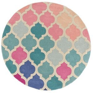 Ručně všívaný kusový koberec Illusion Rosella Pink/Blue kruh - 160x160 (průměr) kruh cm Flair Rugs koberce