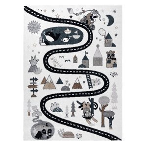 Dětský kusový koberec Fun Route Street animals cream - 180x270 cm Dywany Łuszczów