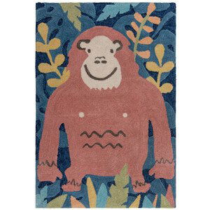 Kusový koberec Zest Kids Jungle Monkey Brown/Multi - 100x150 cm Flair Rugs koberce