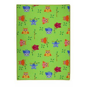 Dětský kusový koberec Sovička 5261 zelený - 200x200 cm Vopi koberce