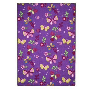Dětský kusový koberec Motýlek 5291 fialový - 133x133 cm Vopi koberce