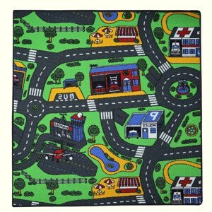 Dětský kusový koberec City life čtverec - 100x100 cm Vopi koberce