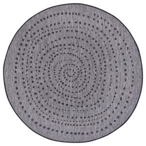 Kusový koberec Twin-Wendeteppiche 105418 Night Silver kruh – na ven i na doma - 140x140 (průměr) kruh cm NORTHRUGS - Hanse Home koberce