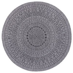 Kusový koberec Twin-Wendeteppiche 105476 Night Silver kruh – na ven i na doma - 140x140 (průměr) kruh cm NORTHRUGS - Hanse Home koberce