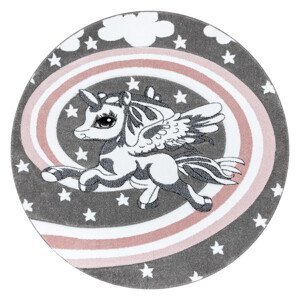 Dětský kusový koberec Petit Pony grey kruh - 140x140 (průměr) kruh cm Dywany Łuszczów
